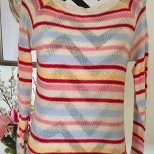 F21 Rainbow Knit Sweatshirt NWOT